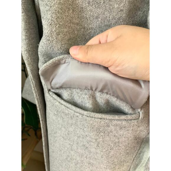 Ochirly Wool Blend "Hello! Oh! Yeah" Coat in Light Gray - Picture 4 of 10